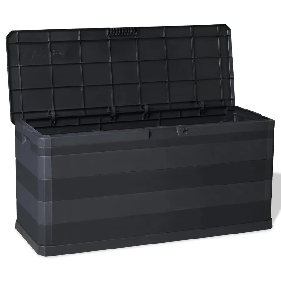 Garden storage box black 117x45x56 cm - 7