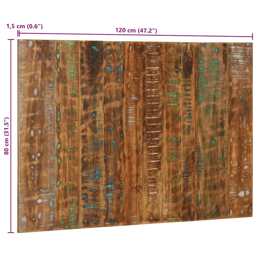 Tête de lit multicolore 120 cm bois massif récupération - 11