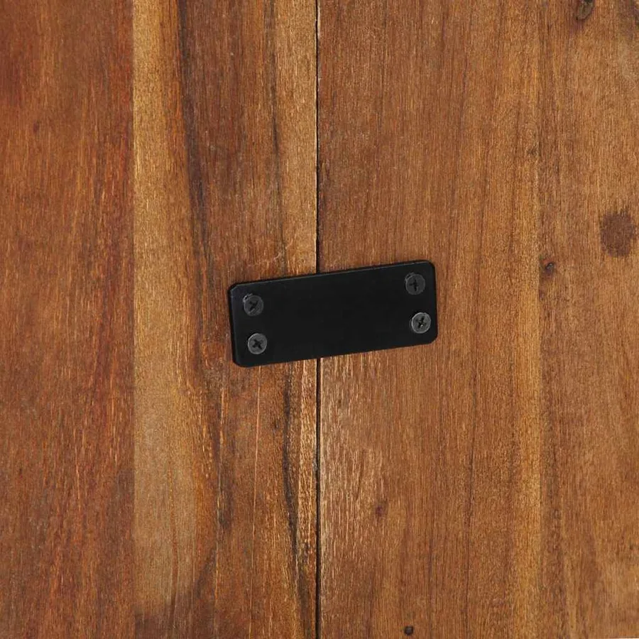 Tête de lit multicolore 120 cm bois massif récupération - 9