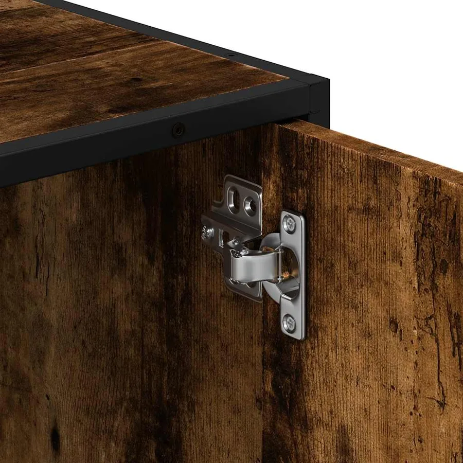 Armoire de lavabo de salle de bain chêne fumé 65x33x60 cm - 10