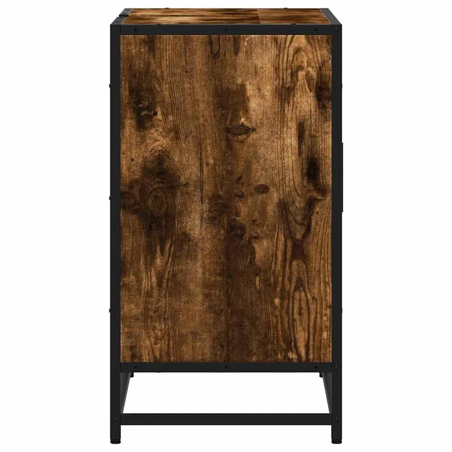 Armoire de lavabo de salle de bain chêne fumé 65x33x60 cm - 7