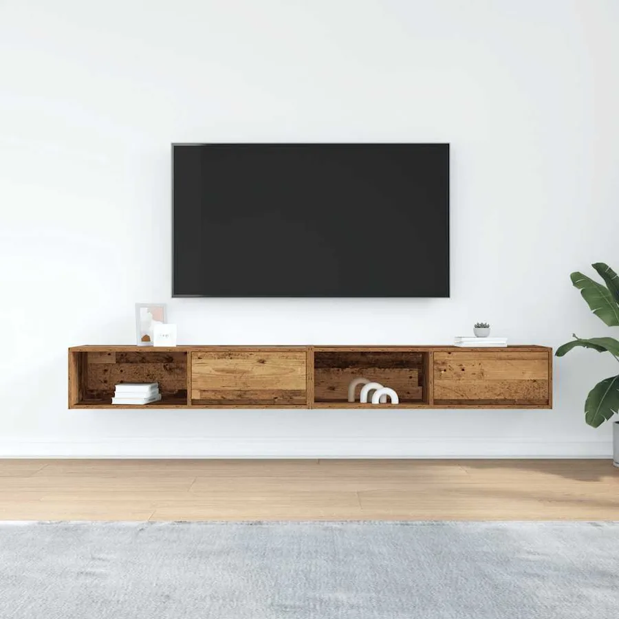 Meubles TV 2 pcs vieux bois 100x31x25,5 cm bois d'ingénierie - 3