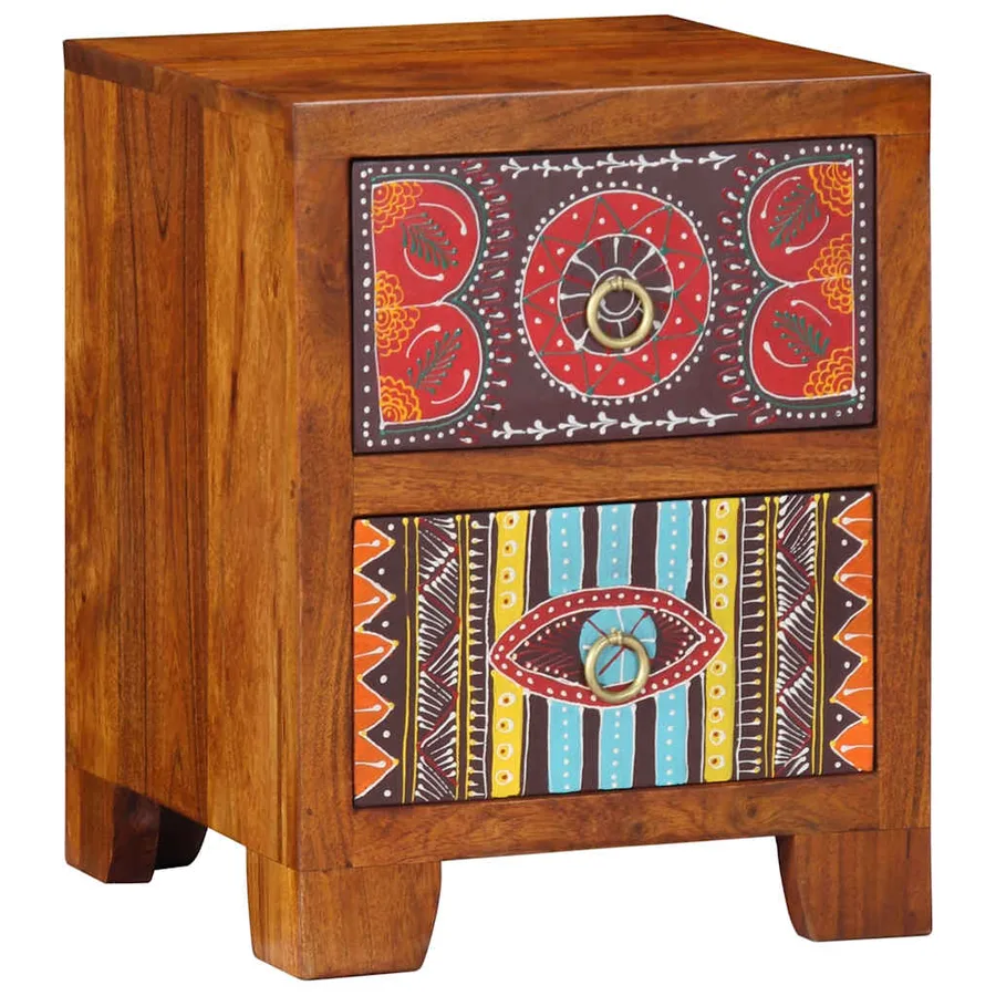 Table de chevet 2 pcs 35x35x45 cm bois d'acacia massif - 10