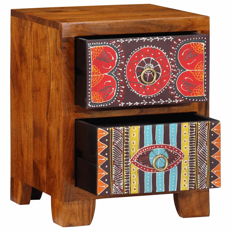 Table de chevet 2 pcs 35x35x45 cm bois d'acacia massif - 13