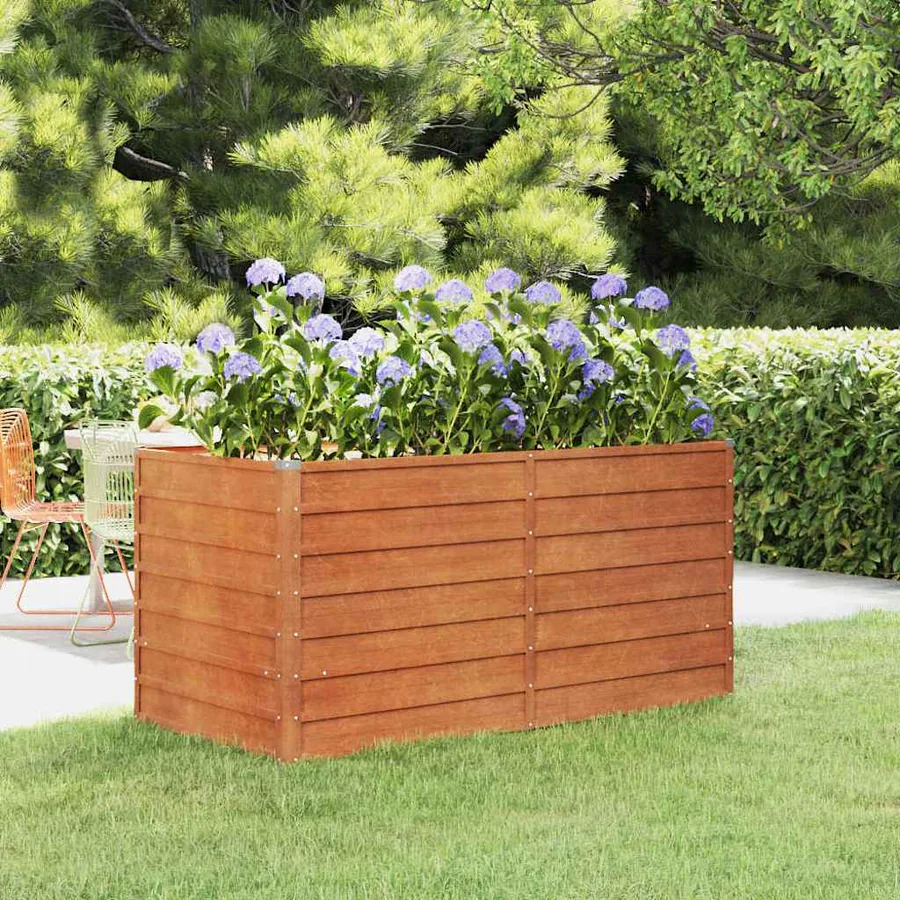 Garden raised bed rusted 160x80x77 cm corten steel