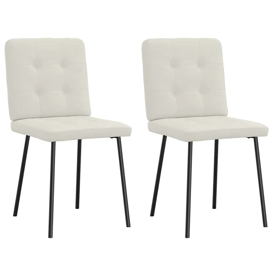 Chaises à manger lot de 2 Crème Velours