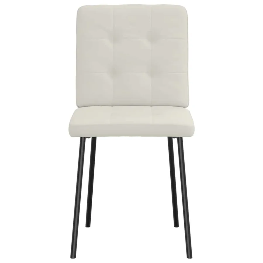 Chaises à manger lot de 2 Crème Velours - 4