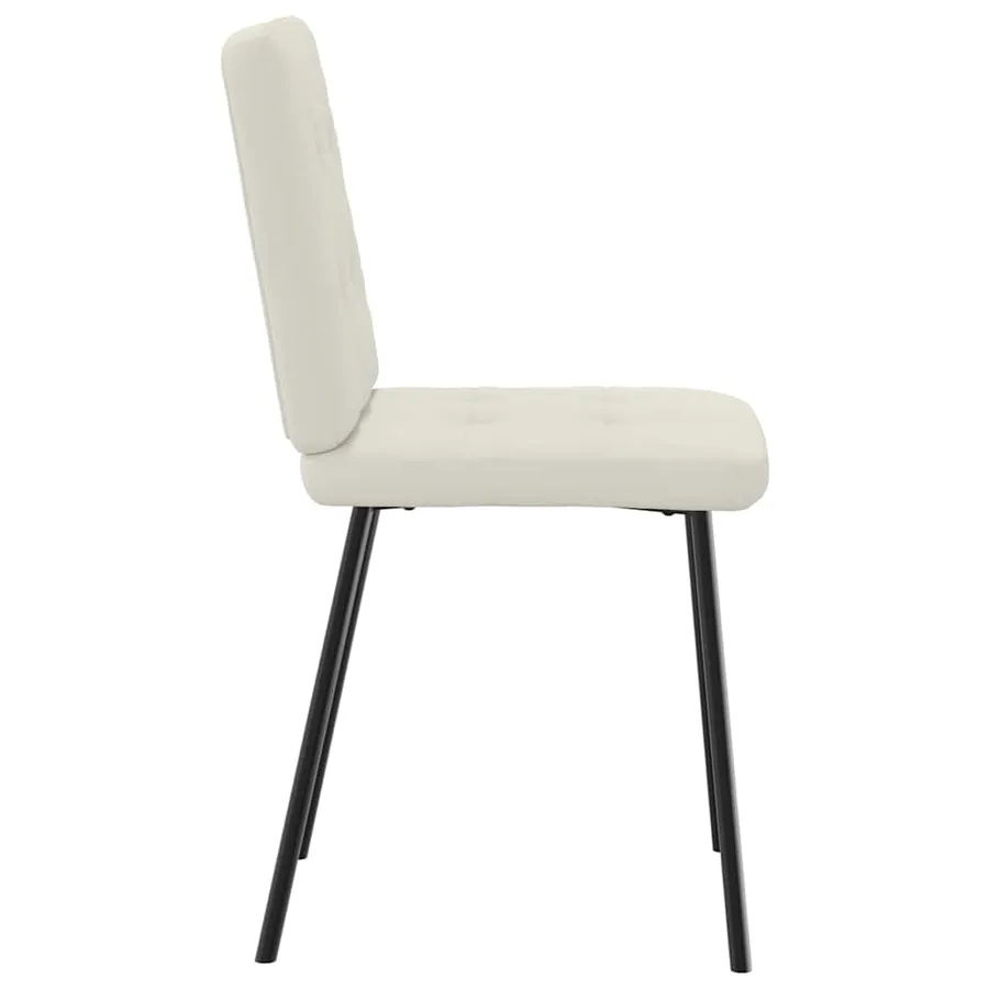 Chaises à manger lot de 2 Crème Velours - 5