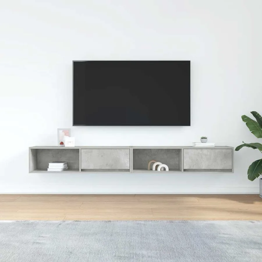 Meubles TV 2 pcs gris béton 100x31x25,5 cm bois d'ingénierie - 3