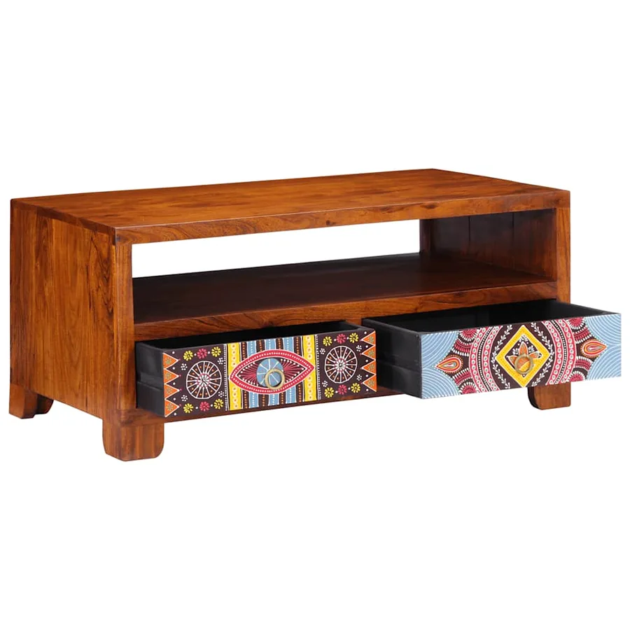 Table basse 90x50x40 cm bois d'acacia massif - 12