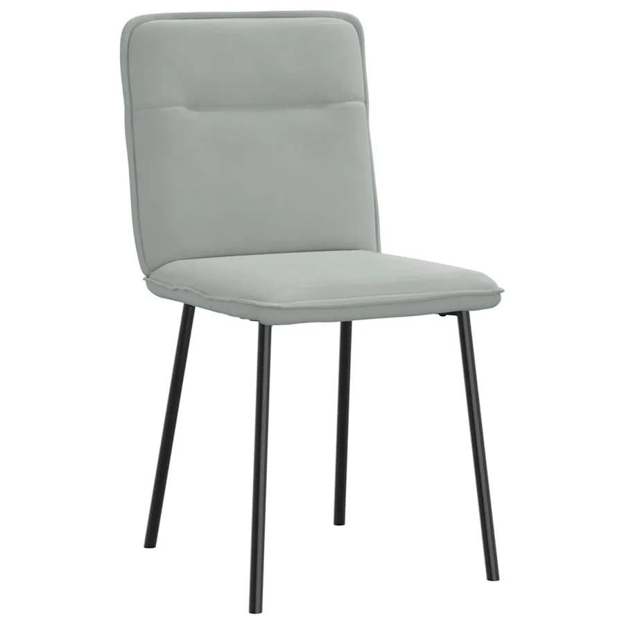 Chaises à manger lot de 4 Gris clair Velours - 3