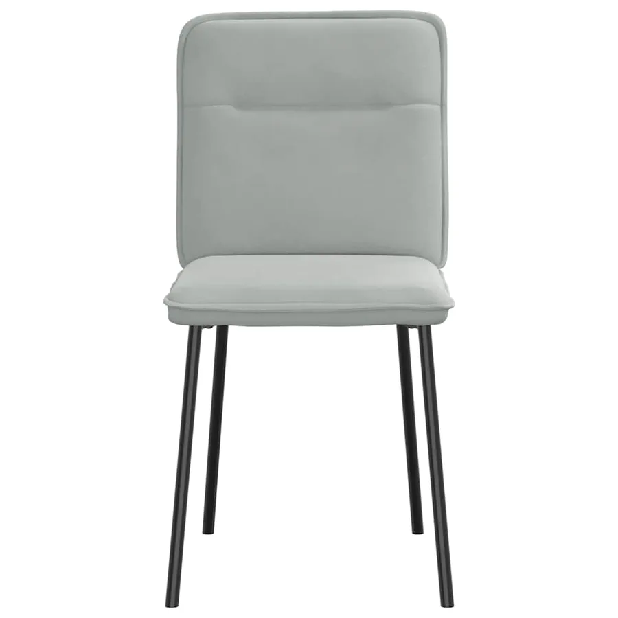 Chaises à manger lot de 4 Gris clair Velours - 4