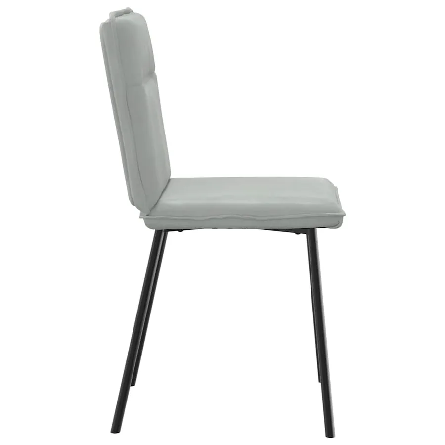 Chaises à manger lot de 4 Gris clair Velours - 5