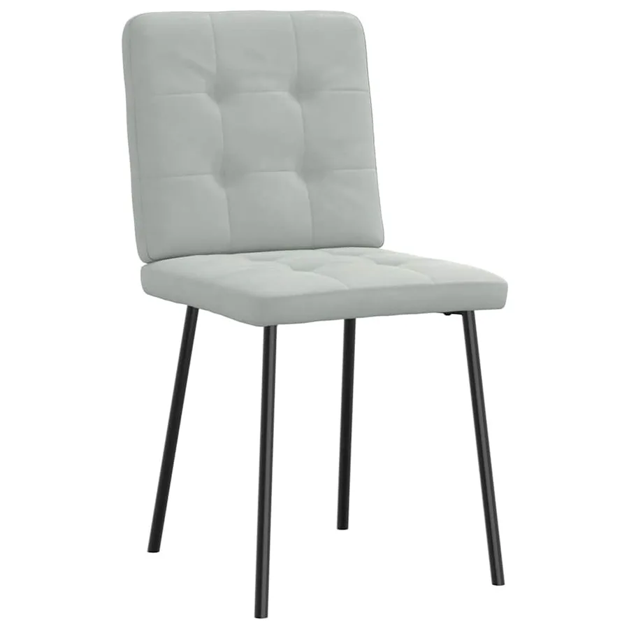Chaises à manger lot de 4 Gris clair Velours - 3