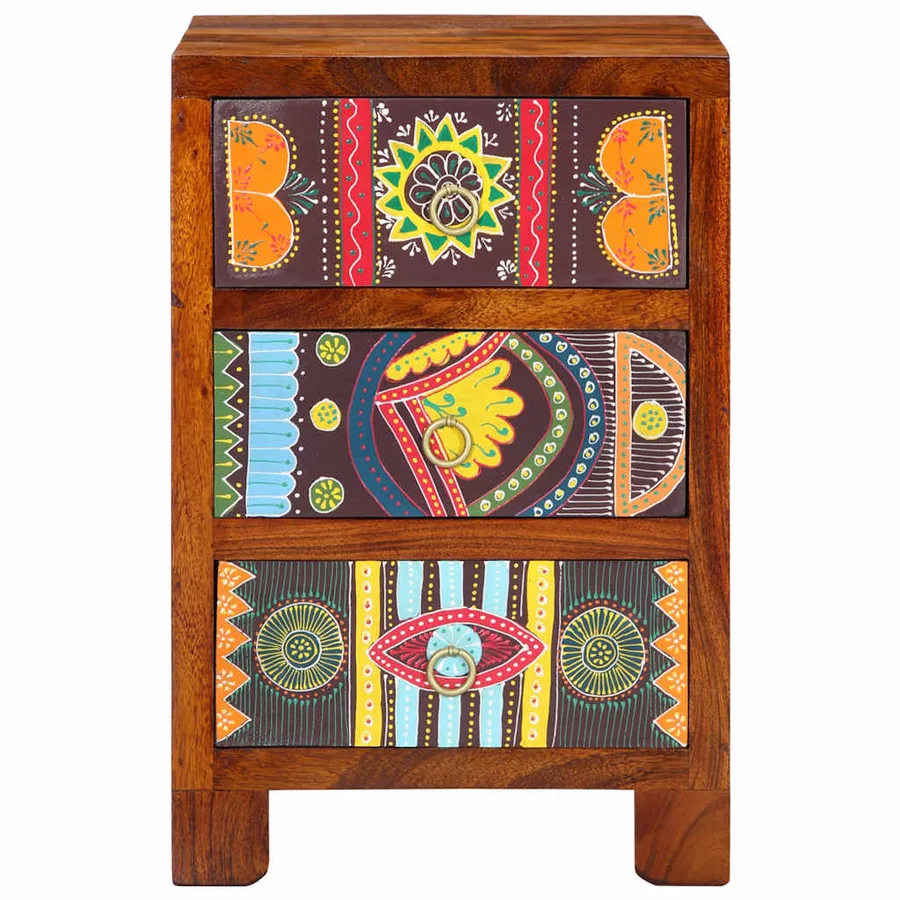 Table de chevet 40x40x60 cm bois d'acacia massif - 2