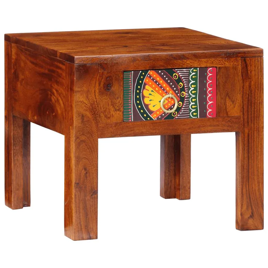 Table de chevet 40x40x36 cm bois d'acacia massif - 10