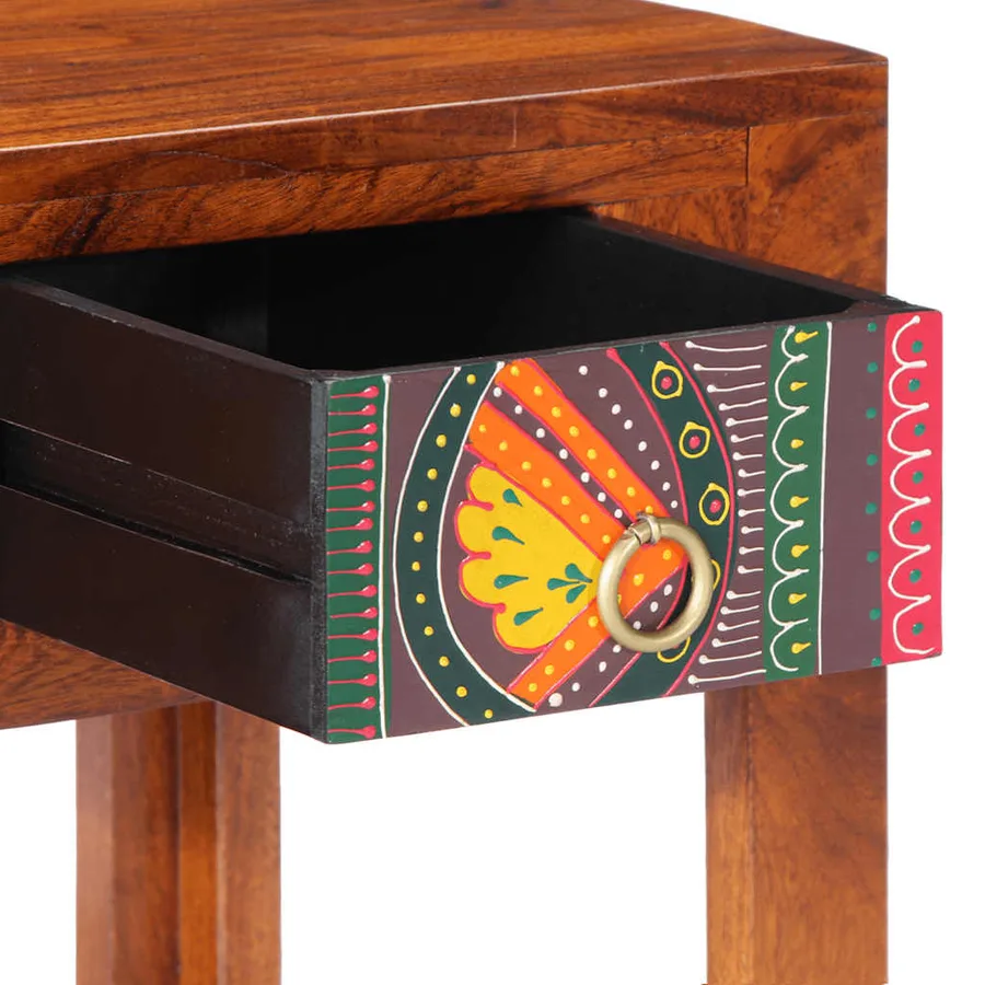 Table de chevet 40x40x36 cm bois d'acacia massif - 6