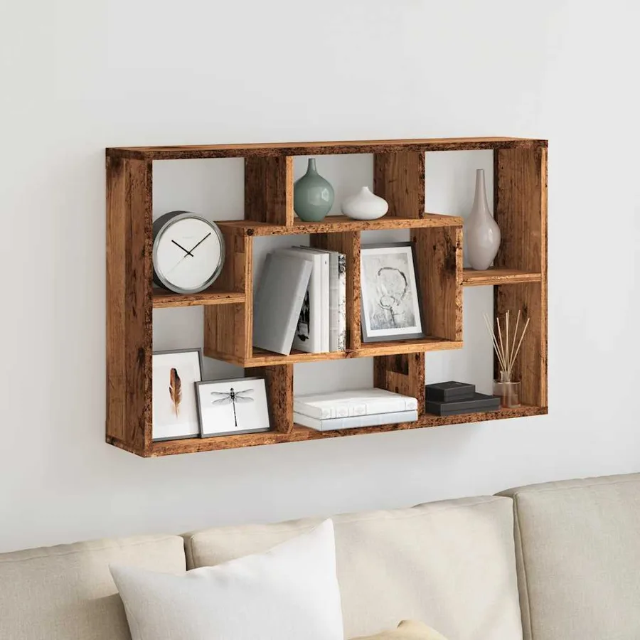 Étagère murale vieux bois 85x16x52,5 cm bois d'ingénierie - 3