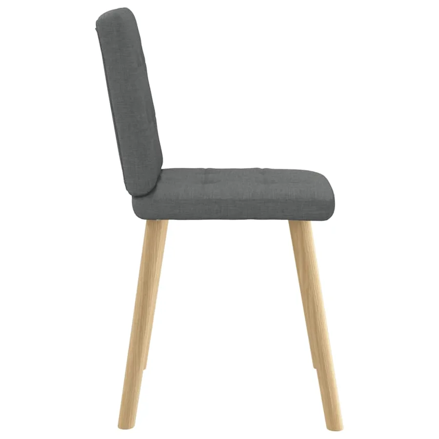 Chaises à manger lot de 4 gris foncé tissu - 5