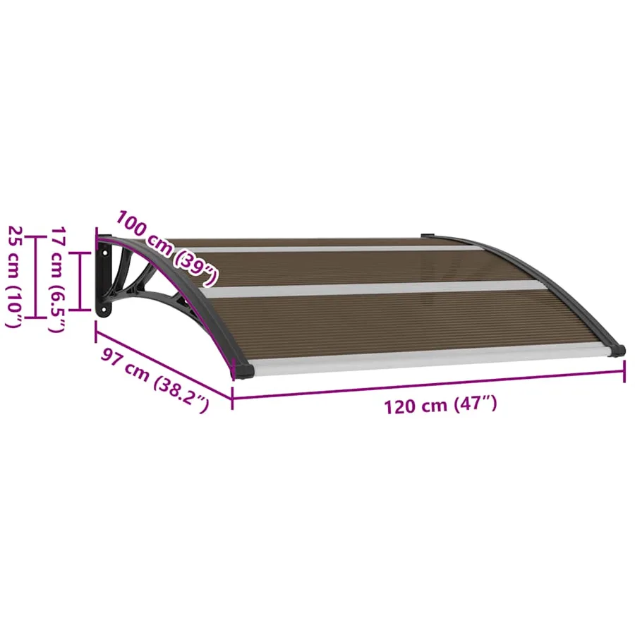 Door canopy Black 120x100 cm PC - 8
