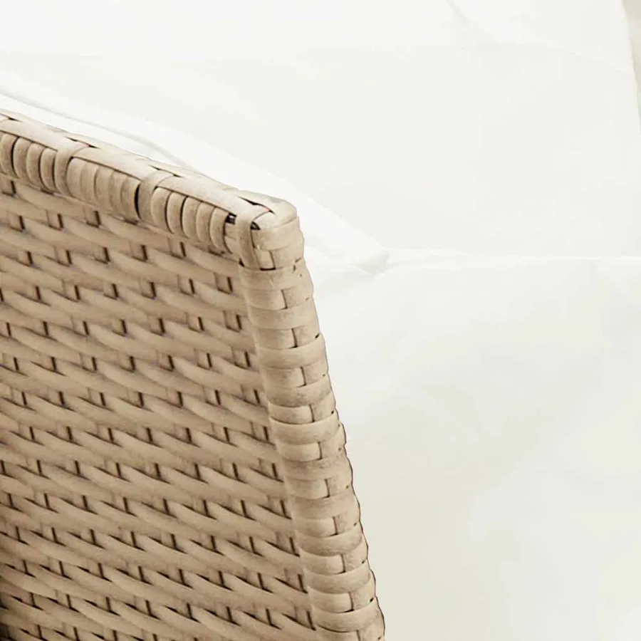 Ensemble à manger de jardin coussins 4 pcs beige résine tressée - 10