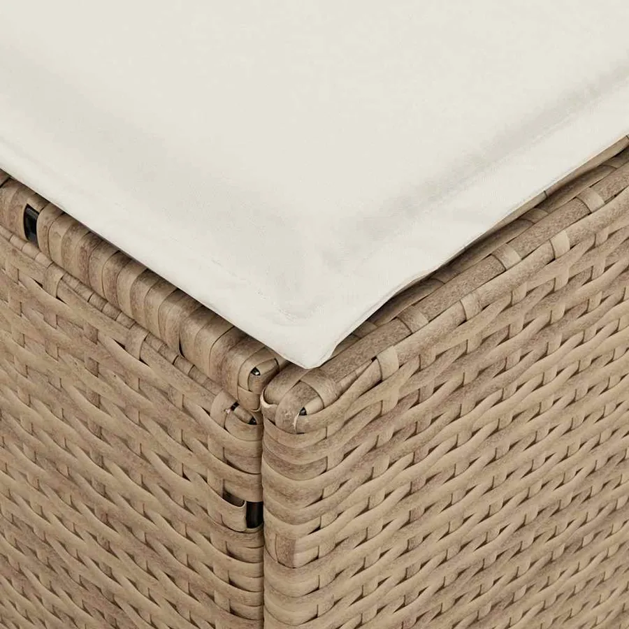 Ensemble à manger de jardin coussins 4 pcs beige résine tressée - 11