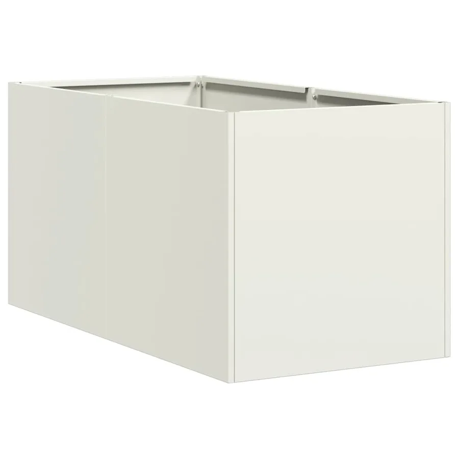 Jardinière blanc 40x80x40 cm acier laminé à froid - 2