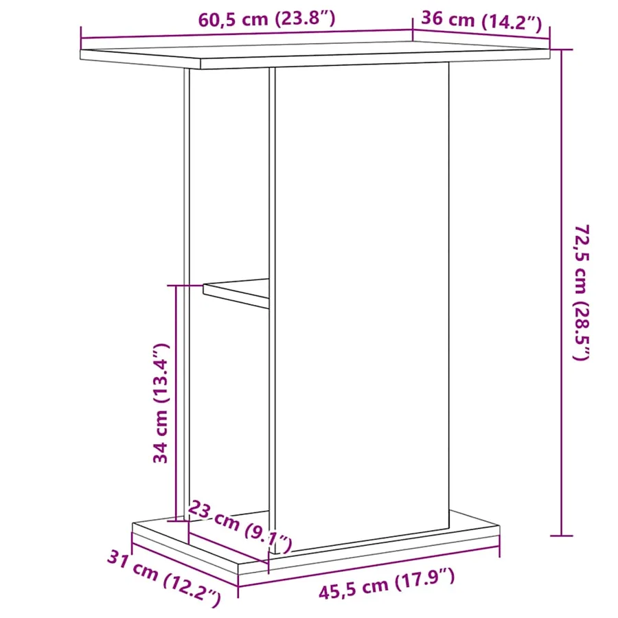 Support pour aquarium chêne noir 60,5x36x72,5 cm - 10