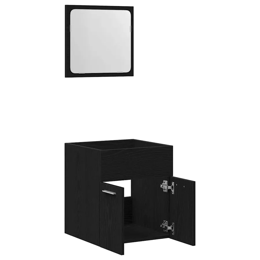 Ensemble de meubles salle de bain 2 pcs chêne noir - 5