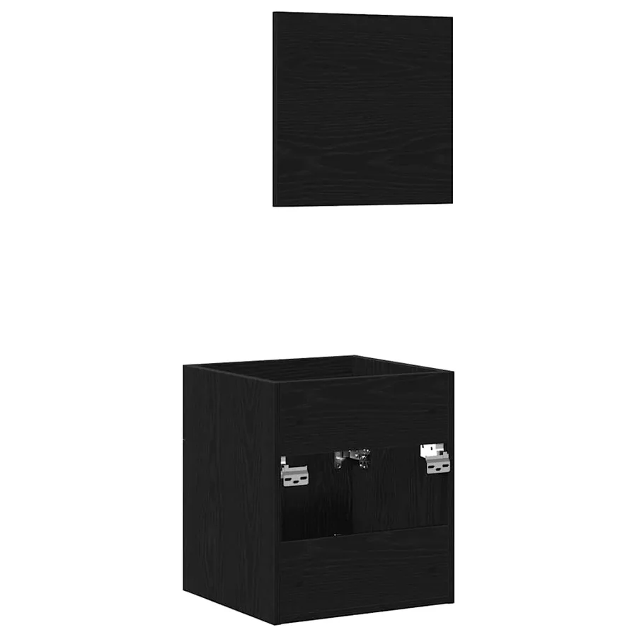 Ensemble de meubles salle de bain 2 pcs chêne noir - 8