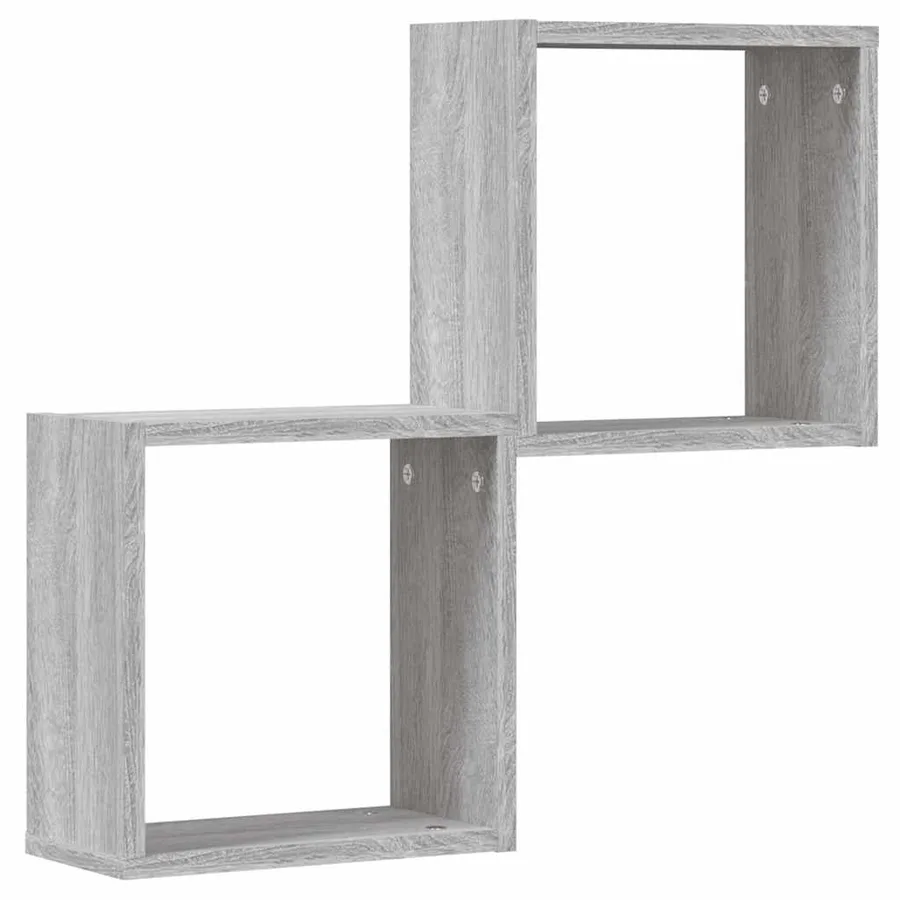 Étagères cube murales 2 pcs sonoma gris 30x15x30 cm - 4