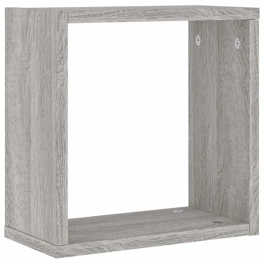 Étagères cube murales 2 pcs sonoma gris 30x15x30 cm - 5