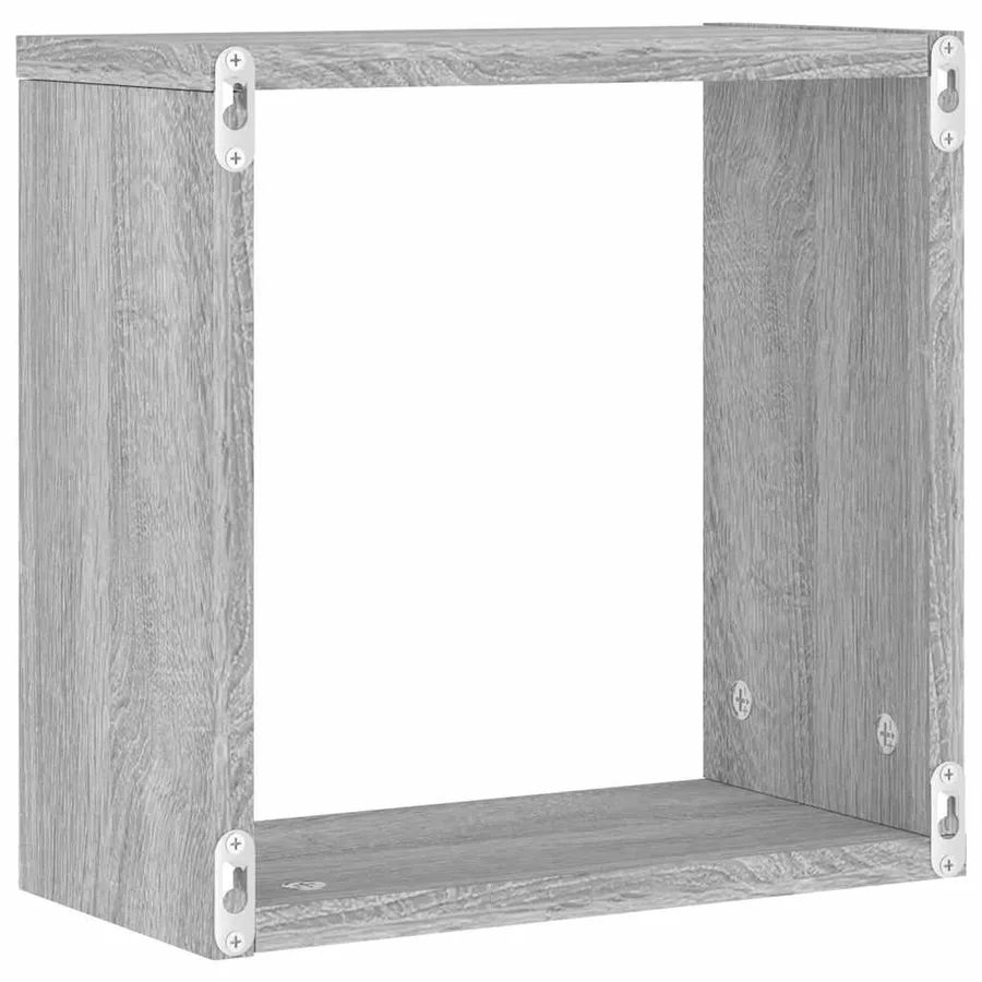 Étagères cube murales 2 pcs sonoma gris 30x15x30 cm - 8