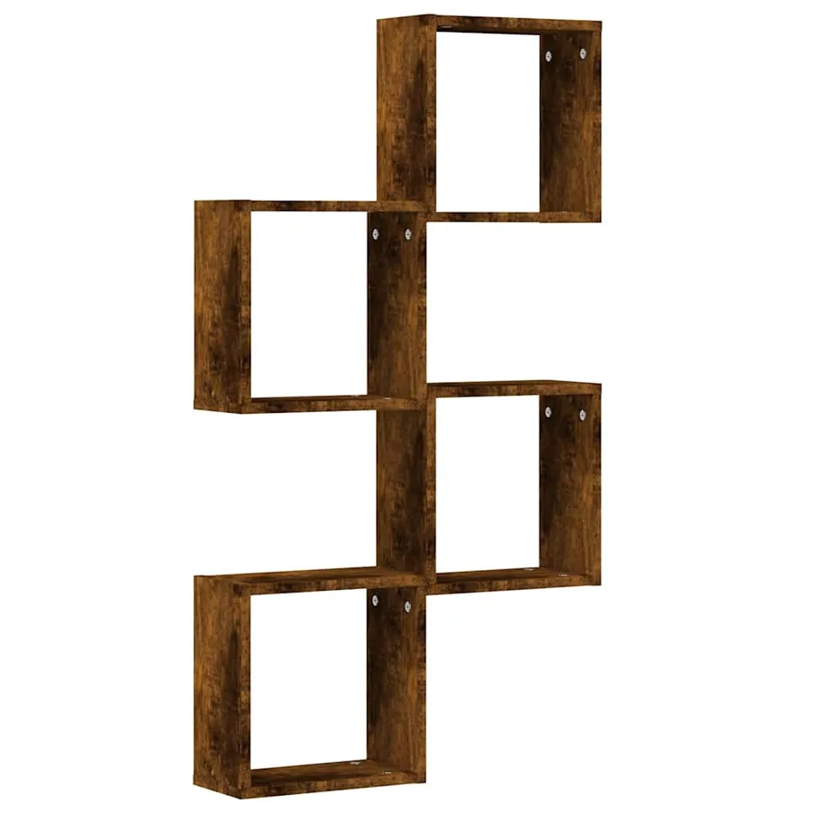Étagères murales sous forme de cube 4 pcs chêne fumé 30x15x30cm - 4