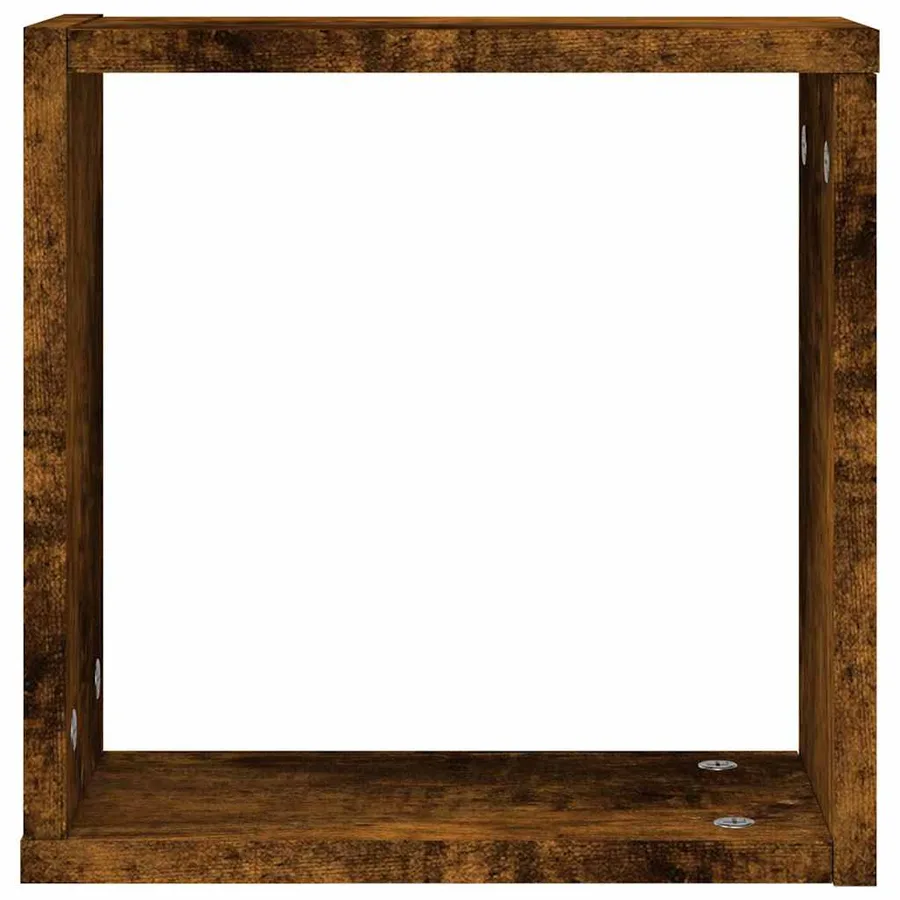 Étagères murales sous forme de cube 4 pcs chêne fumé 30x15x30cm - 6