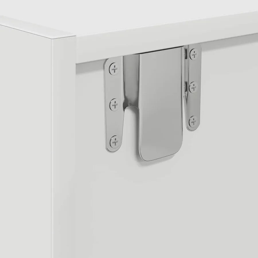 Meuble TV blanc 100x31x25,5 cm bois d'ingénierie - 11