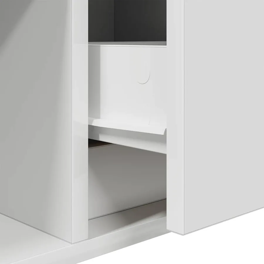 Meuble TV blanc 100x31x25,5 cm bois d'ingénierie - 12