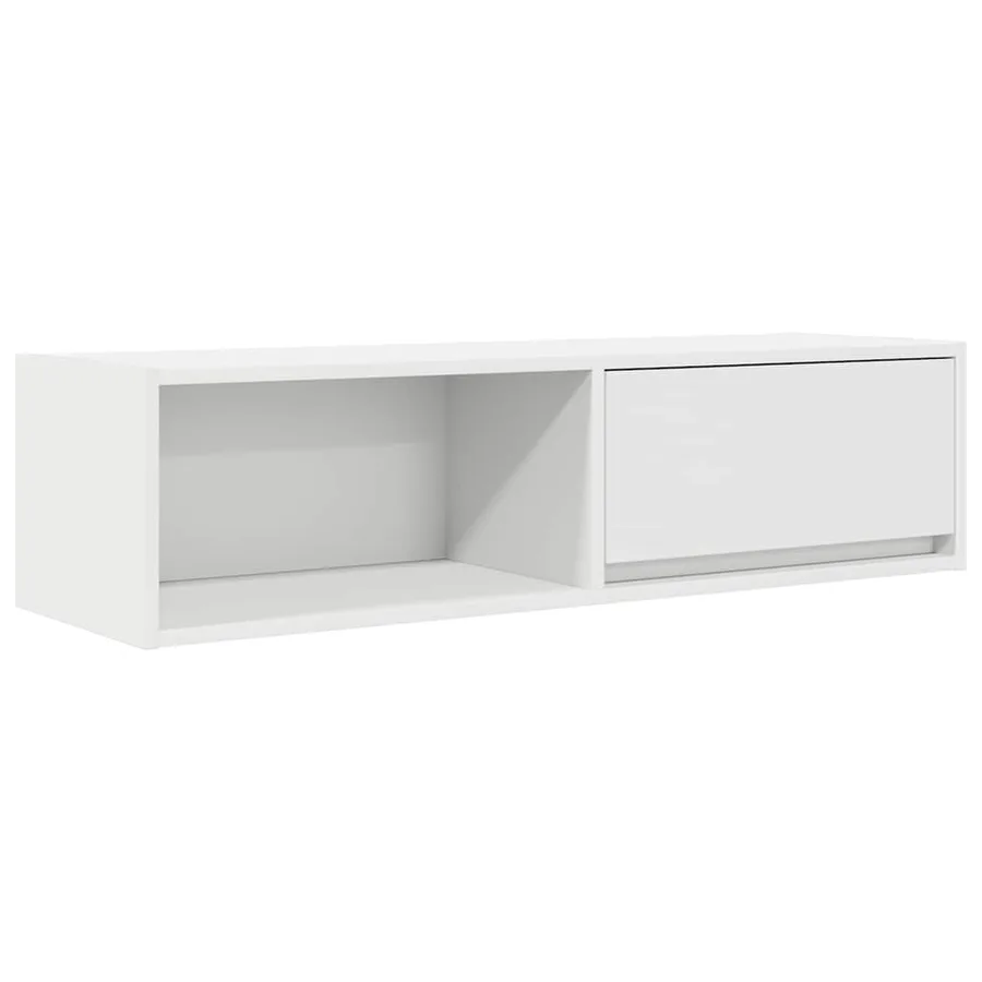 Meuble TV blanc 100x31x25,5 cm bois d'ingénierie - 2