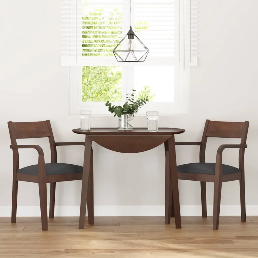 Chaises à manger coussins 2 pcs marron bois massif caoutchouc - 3