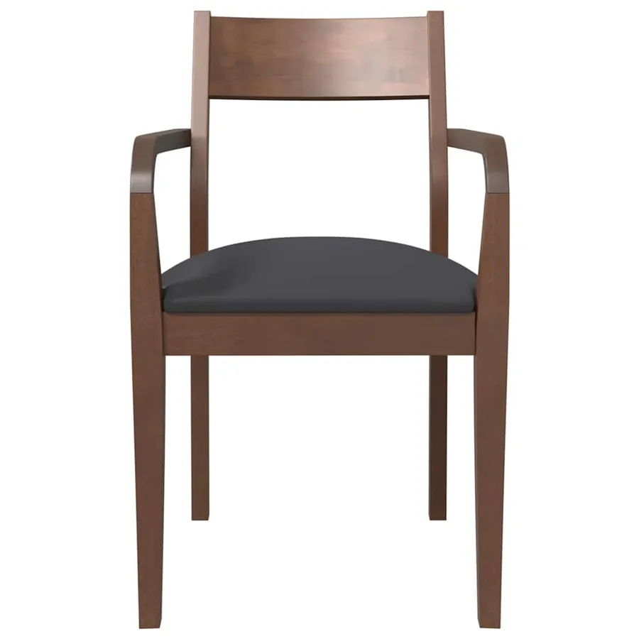 Chaises à manger coussins 2 pcs marron bois massif caoutchouc - 5