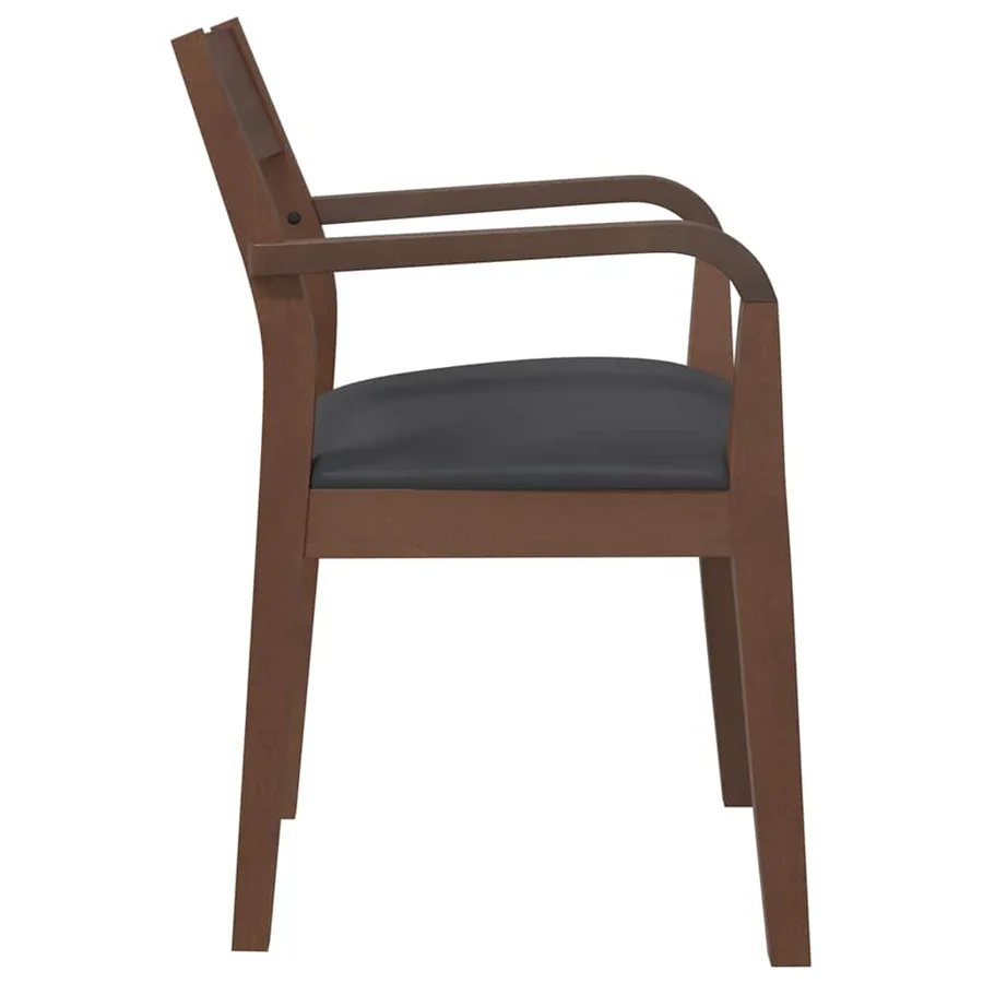Chaises à manger coussins 2 pcs marron bois massif caoutchouc - 6