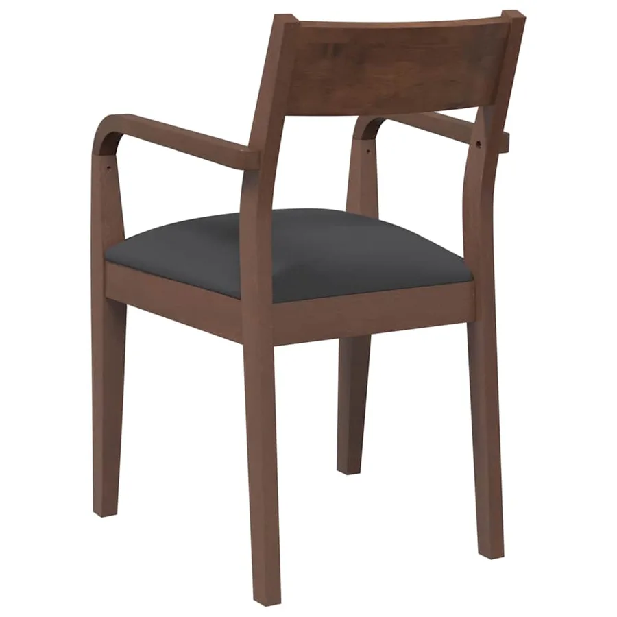 Chaises à manger coussins 2 pcs marron bois massif caoutchouc - 7
