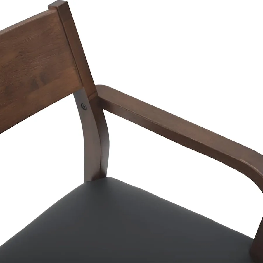 Chaises à manger coussins 2 pcs marron bois massif caoutchouc - 8