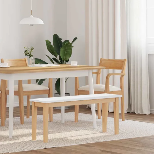 Banc 110 cm bois massif caoutchouc