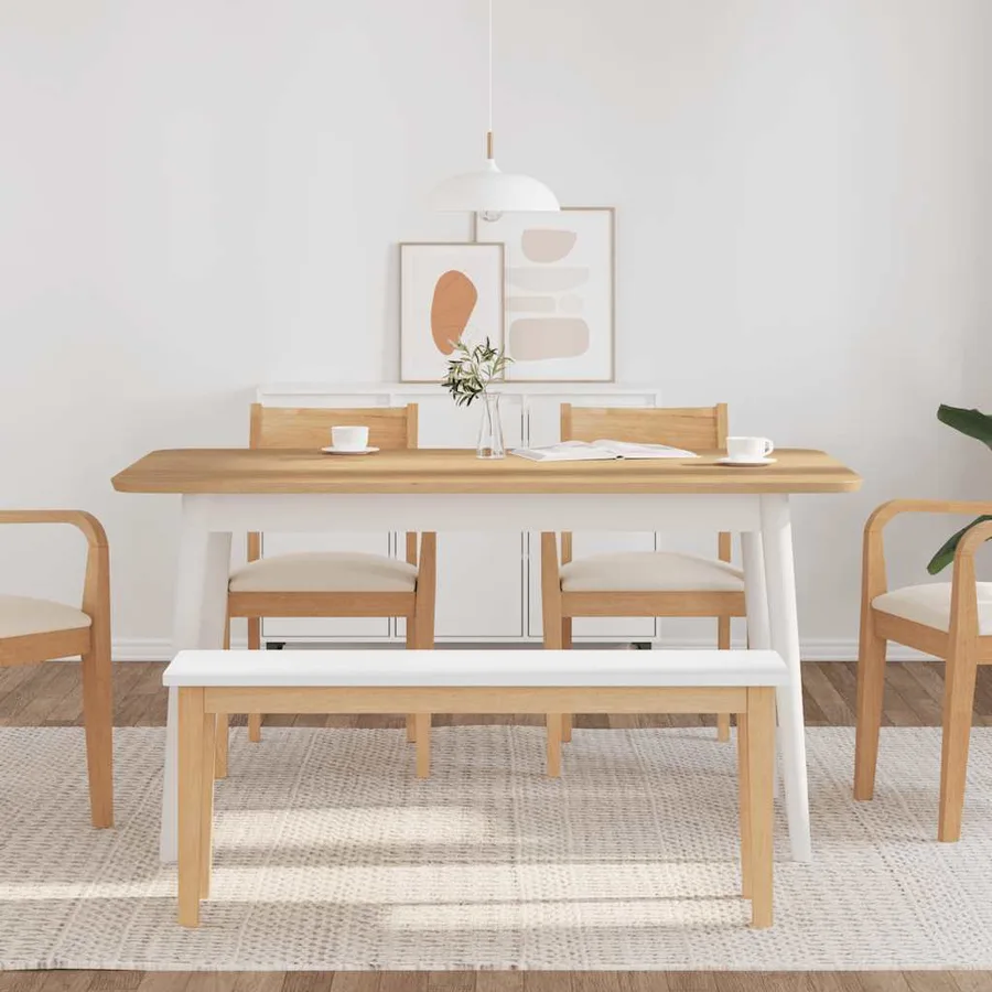 Banc 110 cm bois massif caoutchouc - 3