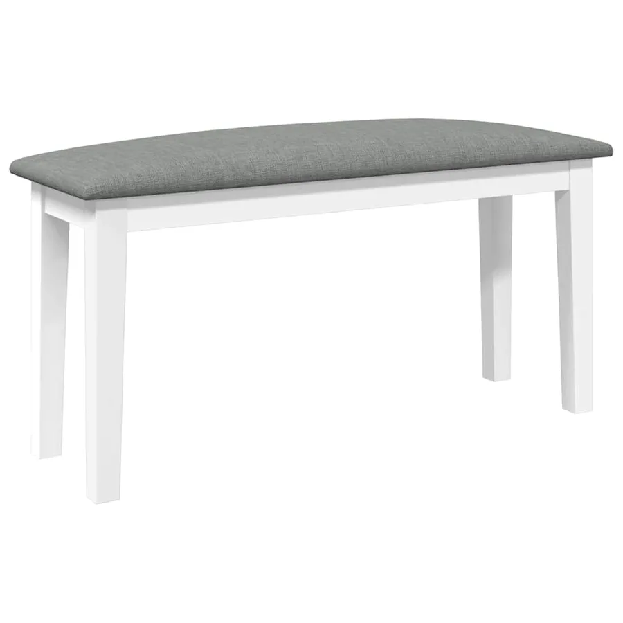 Banc 90 cm blanc bois massif caoutchouc - 2