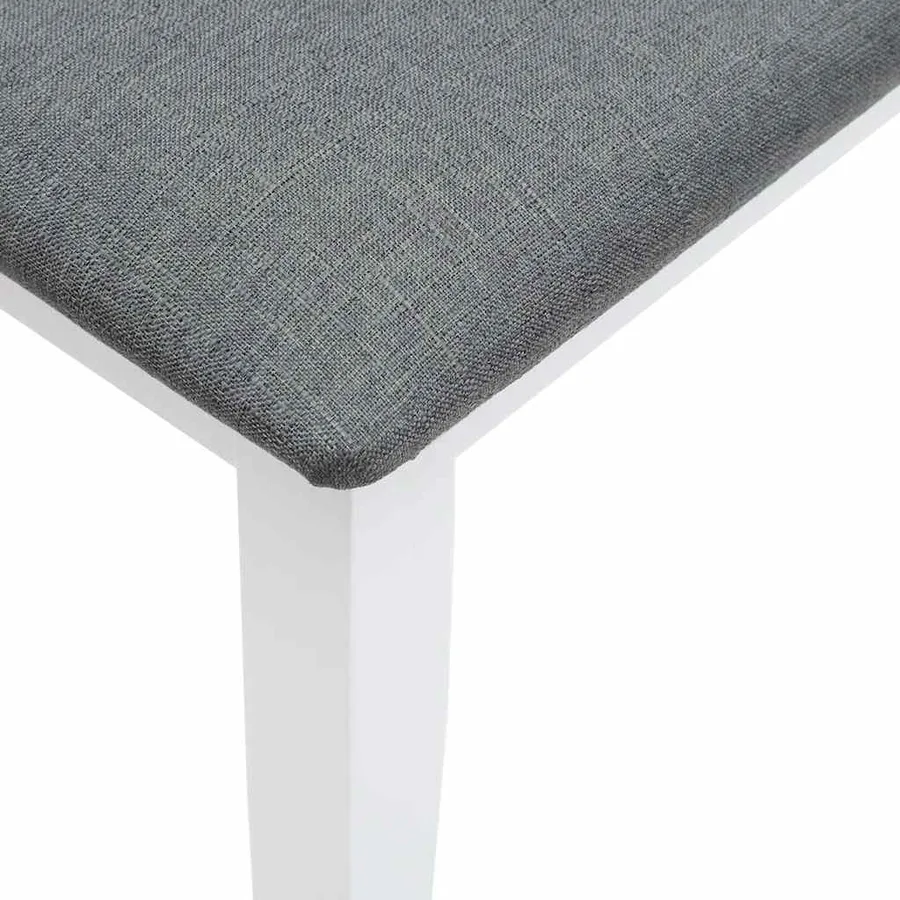 Banc 90 cm blanc bois massif caoutchouc - 6