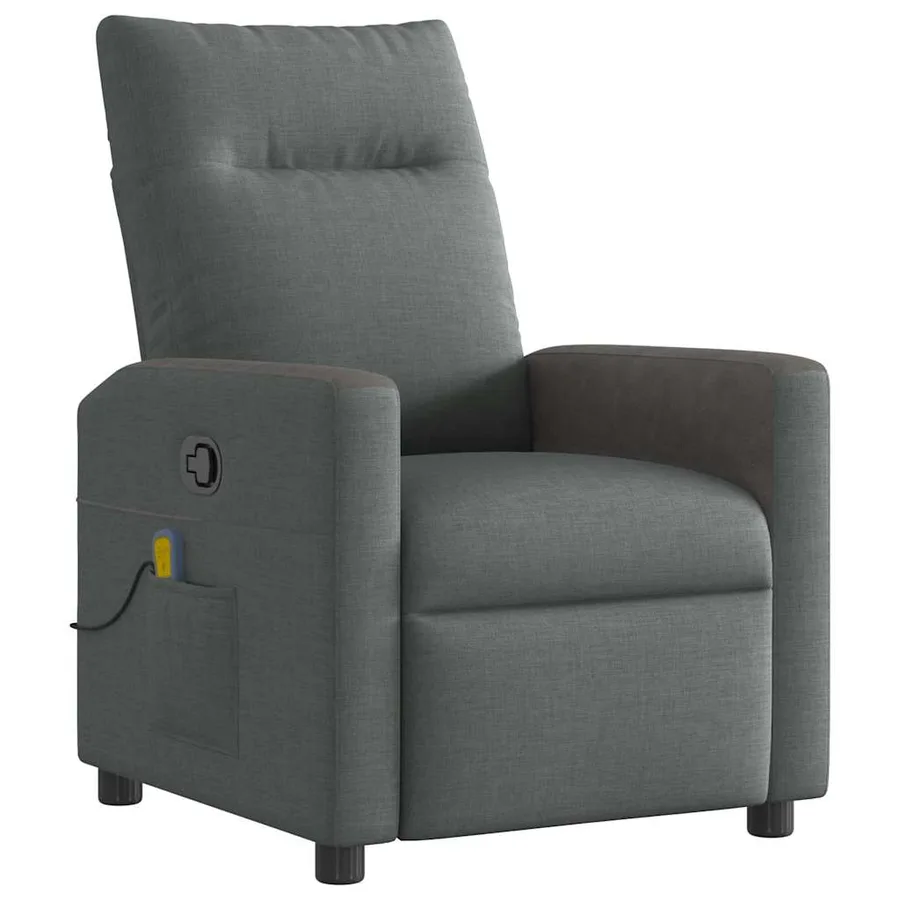 Fauteuil inclinable de massage en tissu gris foncé - 2