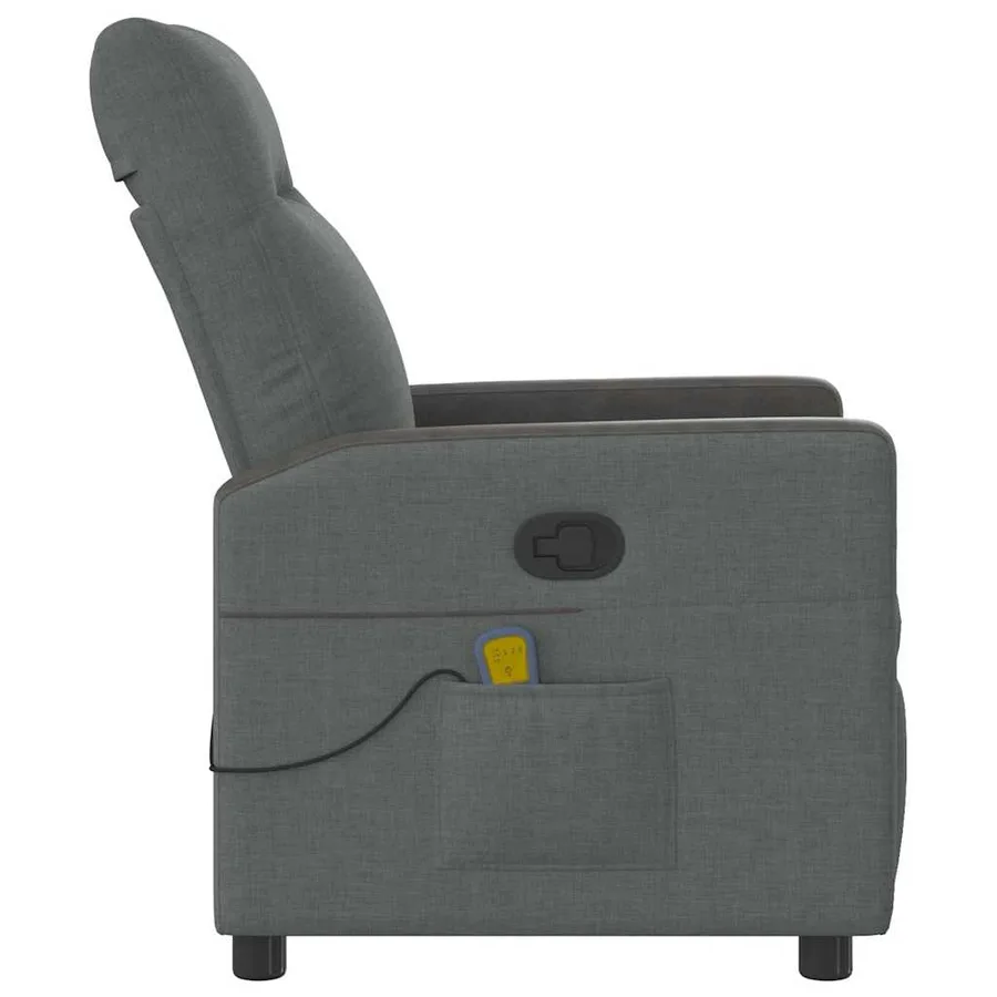 Fauteuil inclinable de massage en tissu gris foncé - 4