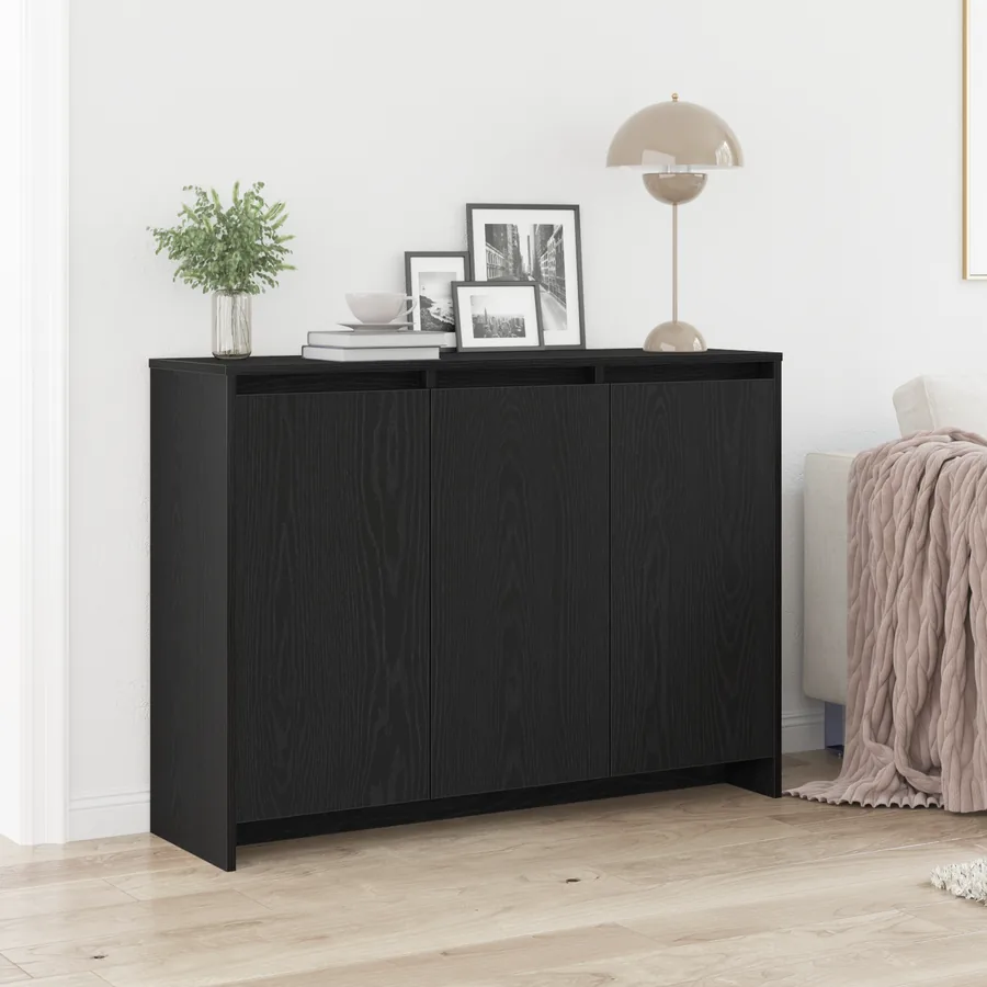 Buffet Noir 102 x 29.5 x 75 cm Bois d'ingénierie